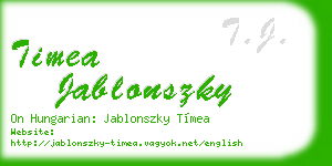 timea jablonszky business card