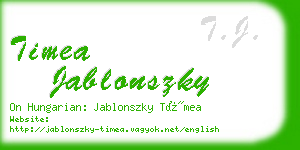 timea jablonszky business card